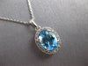 1.67CT DIAMOND & AAA BLUE TOPAZ 14KT WHITE GOLD 3D OVAL & ROUND FLOATING PENDANT