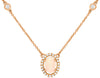 .77CT DIAMOND & AAA OPAL 14K ROSE GOLD 3D OVAL & ROUND BY THE YARD LOVE NECKLACE