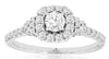 .77CT DIAMOND 14KT WHITE GOLD 3D ROUND SQUARE HALO FRIENDSHIP ENGAGEMENT RING