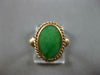 ANTIQUE AAA JADE 14K ROSE GOLD CLASSIC BEZEL OVAL FILIGREE FUN LUCKY RING #27505