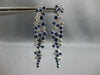 EXTRA LARGE 3.54CT DIAMOND & AAA SAPPHIRE 18KT WHITE GOLD 3D CHANDELIER EARRINGS