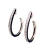 LARGE 1.51CT DIAMOND & AAA SAPPHIRE 18K WHITE GOLD OVAL CLIP ON HANGING EARRINGS