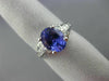ESTATE 2.87CT DIAMOND & AAA TANZANITE 14KT WHITE GOLD OVAL ENGAGEMENT RING #2933