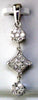 .50CT DIAMOND 14KT WHITE GOLD 3D ROUND & PRINCESS FLOWER SQUARE FLOATING PENDANT