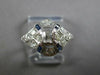 ANTIQUE ART DECO .55CT DIAMOND & AAA SAPPHIRE PLATINUM 3D ENGAGEMENT RING #27544