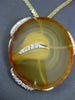 ANTIQUE LONG .90CT DIAMOND & AGATE 14KT YELLOW GOLD 3D FLOATING ITALIAN NECKLACE