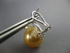 EXTRA LARGE .54CT DIAMOND & AAA GOLDEN SOUTH SEA PEARL 18KT WHITE GOLD EARRINGS