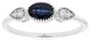 .65CT DIAMOND & AAA SAPPHIRE 14KT WHITE GOLD 3D OVAL & ROUND 5 STONE LOVE RING