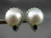 LARGE 2.38CT DIAMOND AAA SAPPHIRE & SOUTH SEA PEARL 18KT WHITE GOLD 3D EARRINGS