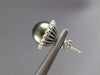 .54CT DIAMOND & AAA TAHITIAN PEARL 14KT WHITE GOLD 3D HALO FLOWER STUD EARRINGS