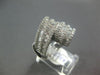 ESTATE LARGE 3.50CT DIAMOND 14KT WHITE GOLD ROUND & BAGUETTE MULTI ROW FUN RING