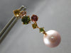 2.01CT AAA MULTI COLOR SAPPHIRE & PINK SOUTH SEA PEAL 18KT ROSE GOLD 3D EARRINGS