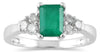 1.15CT DIAMOND & AAA EMERALD 14KT WHITE GOLD 3D SQUARE & ROUND ENGAGEMENT RING