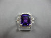 ESTATE 3.16CT DIAMOND & AAA AMETHYST 14K WHITE GOLD 3D CUSHION & ROUND HALO RING