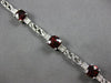 7.67CT DIAMOND & AAA GARNET 14KT WHITE GOLD 3D CUSHION & ROUND TENNIS BRACELET