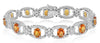 WIDE 20.33CT DIAMOND & AAA YELLOW SAPPHIRE 18KT WHITE GOLD OVAL TENNIS BRACELET