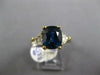 LARGE 5.2CT DIAMOND & AAA SAPPHIRE 18KT YELLOW GOLD THREE STONE ENGAGEMENT RING