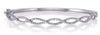ESTATE 1.05CT DIAMOND 14KT WHITE GOLD CLASSIC INFINITY ROPE CUFF BANGLE BRACELET