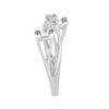 .48CT DIAMOND 18K WHITE GOLD ROUND BAGUETTE & PEAR SHAPE DOUBLE SQUARE LOVE RING