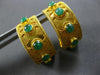 LARGE 2.21CT AAA EMERALD 18KT YELLOW GOLD 5 STONE FILIGREE GREECE EARRINGS 28195