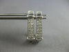 ESTATE LARGE 1.02CT DIAMOND 14K WHITE GOLD PRINCESS OVAL HUGGIE HANGING EARRINGS