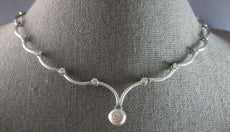 .37CT DIAMOND 14KT WHITE GOLD MATTE & SHINY ETOILE SEMI ETERNITY LOVE NECKLACE