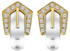 ESTATE .42CT DIAMOND 18KT WHITE AND YELLOW GOLD ETOILE BELT FUN HANGING EARRINGS