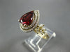 LARGE 5.20CT DIAMOND & AAA GARNET 14K YELLOW GOLD 3D DOUBLE HALO ENGAGEMENT RING