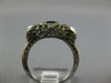 ANTIQUE .71CT OLD MINE DIAMOND & AAA SAPPHIRE 14KT WHITE GOLD 3D ART DECO RING