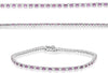 2.25CT DIAMOND & AAA PINK SAPPHIRE 14K WHITE GOLD ROUND ETERNITY TENNIS BRACELET