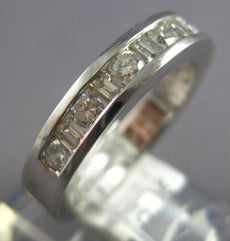 .80CT DIAMOND 14KT WHITE GOLD ROUND & BAGUETTE CHANNEL WEDDING ANNIVERSARY RING