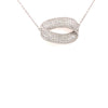 ESTATE LARGE 1.22CT DIAMOND 18KT WHITE GOLD 3D OVAL DOUBLE WAVE FUN NECKLACE