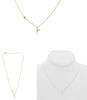 .07CT DIAMOND 14KT YELLOW GOLD 3D INITIAL Y SOLITAIRE BY THE YARD FUN NECKLACE