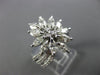 ANTIQUE LARGE 2.16CT MARQUISE & ROUND DIAMOND 14KT WHITE GOLD FLOWER RING #25919