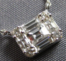 .51CT DIAMOND 18KT WHITE GOLD 3D ROUND & BAGUETTE SQUARE INVISIBLE LOVE NECKLACE