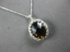 LARGE 2.32CT DIAMOND & AAA SMOKY TOPAZ 14KT WHITE GOLD FLOWER FLOATING PENDANT