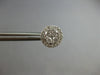 ESTATE .70CT DIAMOND 14KT WHITE GOLD 3D CLASSIC ROUND CLUSTER HALO STUD EARRINGS