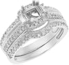 .65CT DIAMOND 18KT WHITE GOLD 3D 4 PRONG SEMI MOUNT ENGAGEMENT WEDDING RING SET