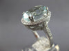 LARGE 7.23CT DIAMOND & AAA AQUAMARINE 18KT WHITE GOLD FILIGREE ENGAGEMENT RING