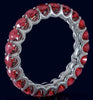 3.10CT AAA RUBY 14KT WHITE GOLD 3D CLASSIC SHARED PRONG ETERNITY FUN LOVE RING