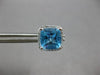 ESTATE 4.02CT DIAMOND & AAA BLUE TOPAZ 14KT WHITE GOLD SQUARE HALO STUD EARRINGS