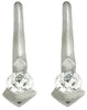 ESTATE .27CT DIAMOND 14KT WHITE GOLD 3D SOLITAIRE BAR HANGING EARRINGS