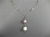 LONG AAA WHITE & PINK SOUTH SEA PEARL 14KT GOLD 3D BY THE YARD LARIAT NECKLACE