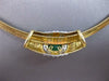 1.66CT DIAMOND & AAA EMERALD 14KT 2 TONE GOLD OVAL & ROUND SLIDER OMEGA NECKLACE