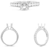 ESTATE .56CT DIAMOND 14KT WHITE GOLD 3D ROUND 4 PRONG SEMI MOUNT ENGAGEMENT RING