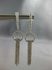 LONG 1.25CT DIAMOND 18KT WHITE GOLD MULTI BAR CHANDELIER HANGING EARRINGS #27662