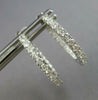 ESTATE 1.47CT DIAMOND 14KT WHITE GOLD 3D 2.5MM INSIDE OUT HOOP HANGING EARRINGS