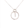 .13CT DIAMOND 18KT WHITE GOLD CIRCLE OF LIFE KEY TO YOUR HEART FLOATING PENDANT