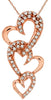 ESTATE .25CT DIAMOND 14K ROSE GOLD 3D TRIPLE HEART JOURNEY LOVE FLOATING PENDANT