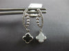 ESTATE .14CT DIAMOND 14KT WHITE GOLD 3D FOUR LEAF CLOVER FUN HANGING EARRINGS